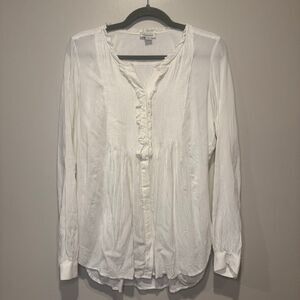 Sundance Free People Long Sleeve White Button Down Shirt Womens Small